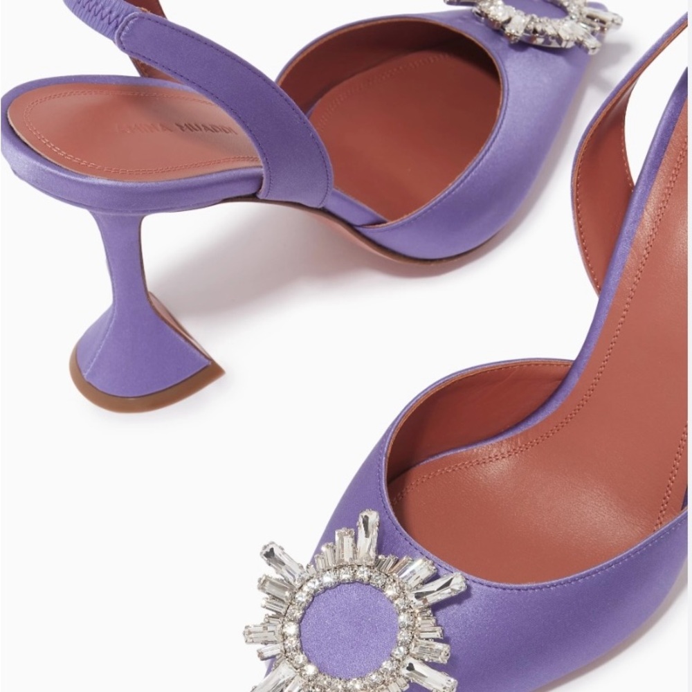 Amina Muaddi Purple Begum Slingbacks